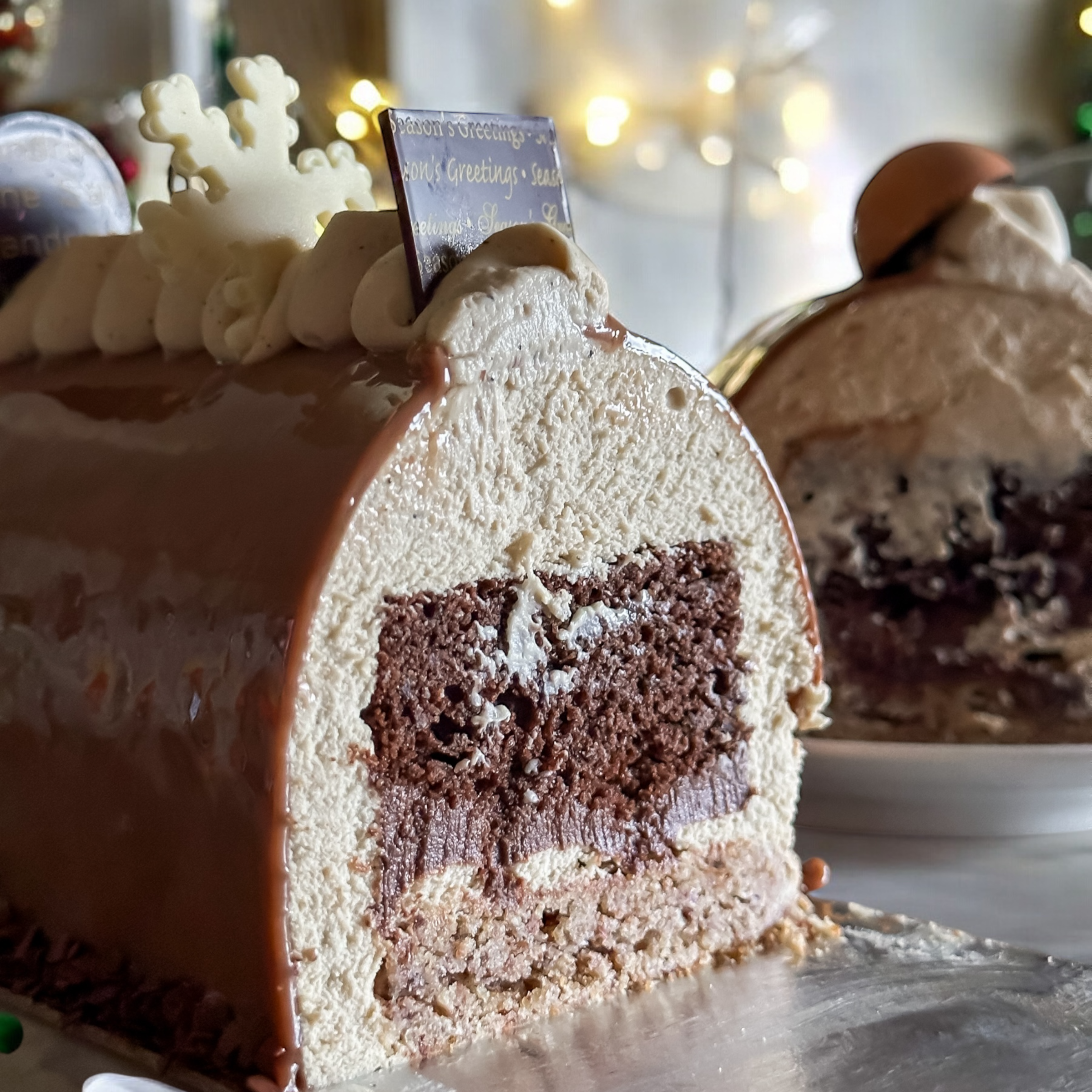 Yule log / Bûche de Noel - Coffee & Hazelnut