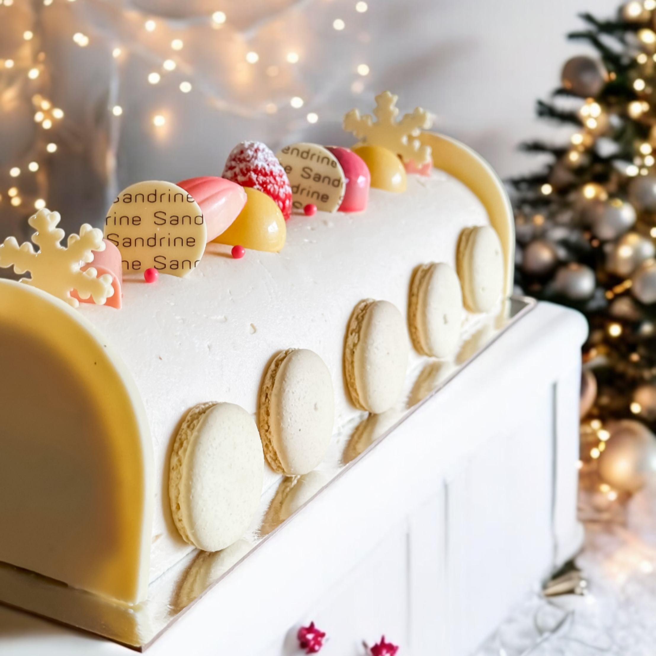 Yule log / Bûche de Noel - Lemon & Raspberry