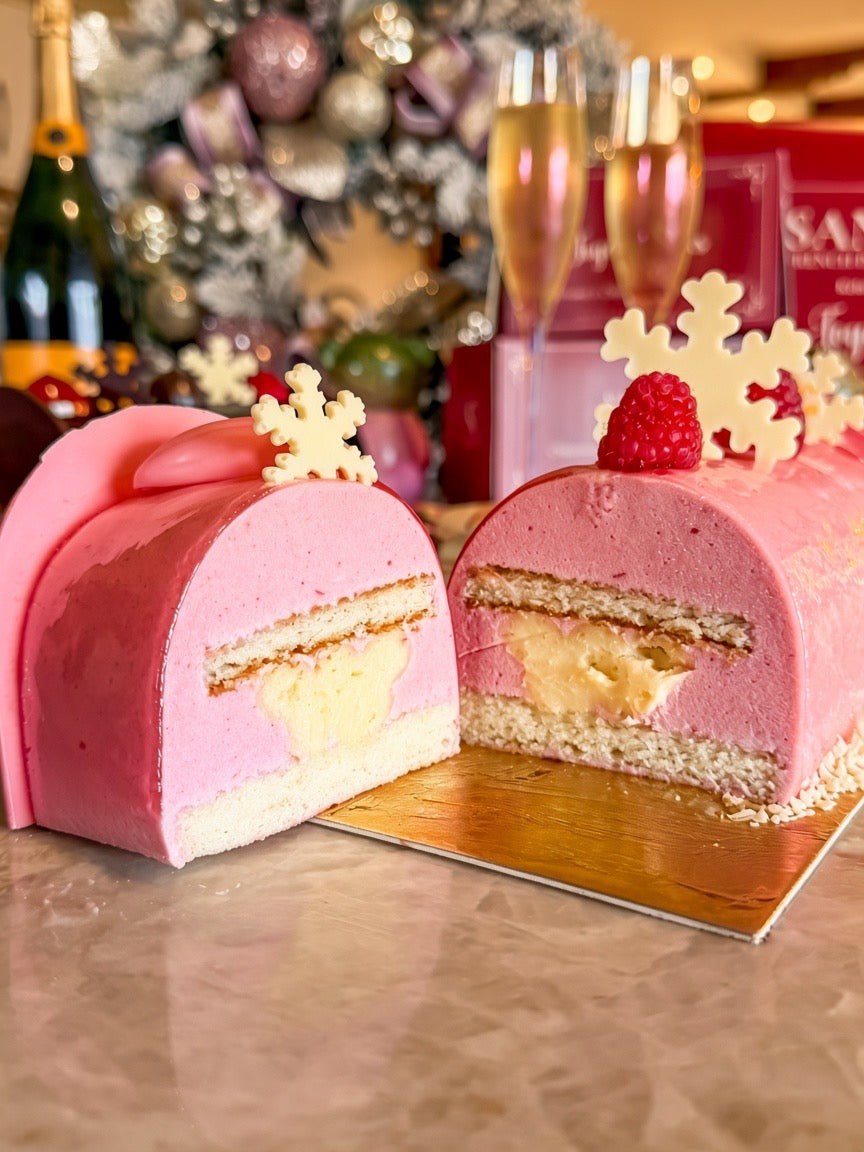 Yule log / Bûche de Noel  - Lemon & Raspberry