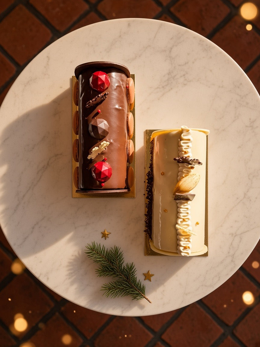 Yule log / Bûche de Noel  - Coffee & Hazelnut