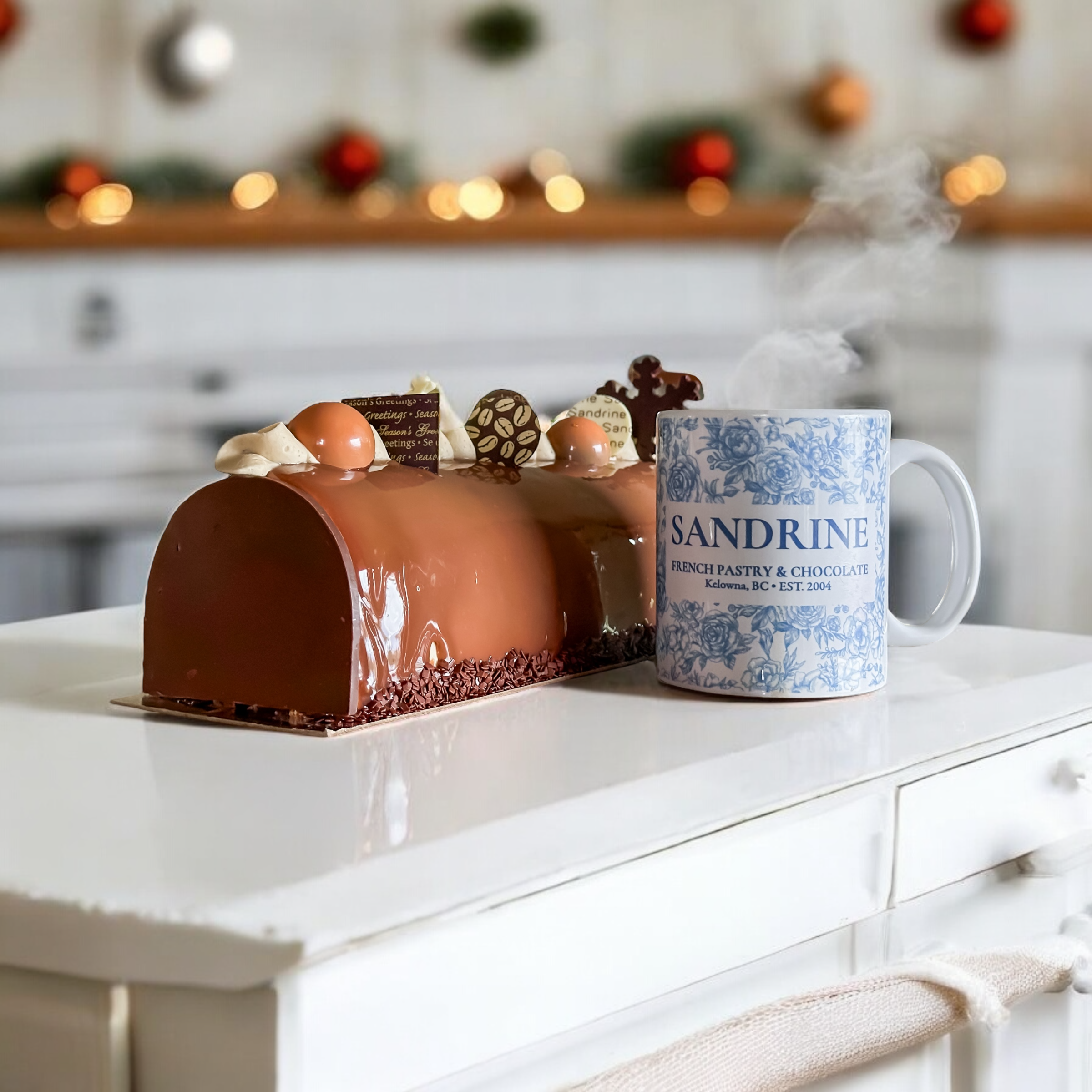 Yule log / Bûche de Noel  - Coffee & Hazelnut