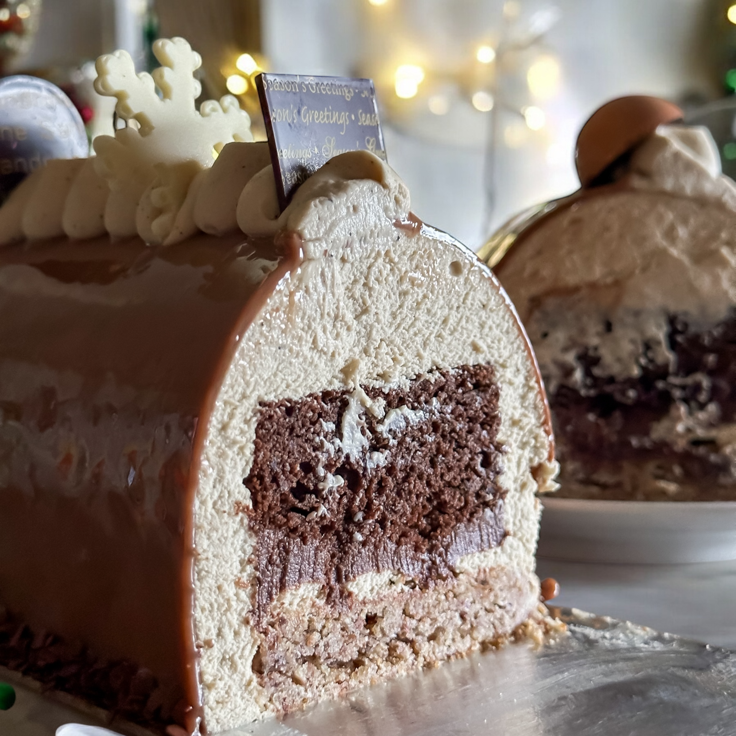 Yule log / Bûche de Noel  - Coffee & Hazelnut